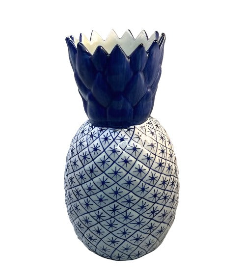 Blue & White Pineapple Vase: Large