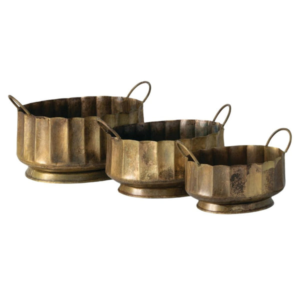 Fluted Bronze Planter