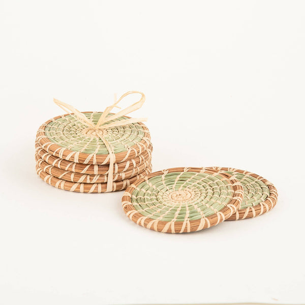 Sweetgrass & pine needle Coasters Set of 4