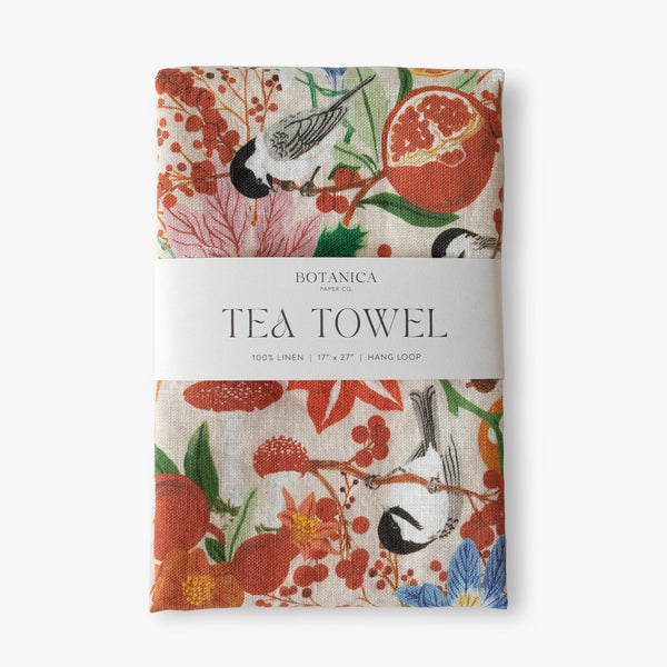 Winter Botanical Tea Towel