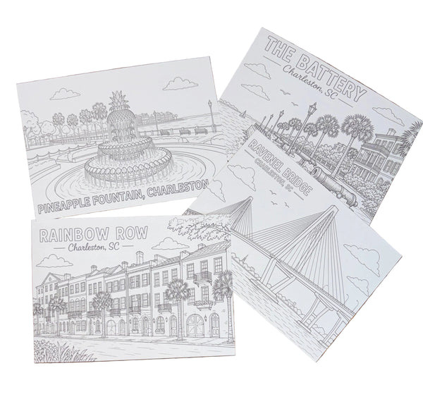 Watercolor mini-print kit of Charleston SC