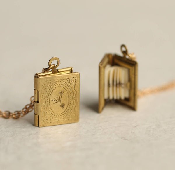 Book Locket Necklace