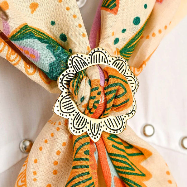 Scalloped Brass Bandana Slide