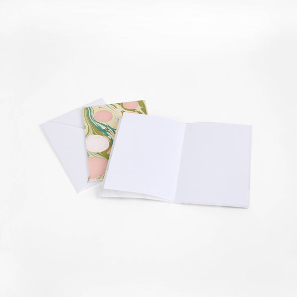 Marbled Greeting Card Set: Moss Bubble