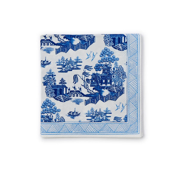 Blue Willow 3-Ply Paper Cocktail Napkin