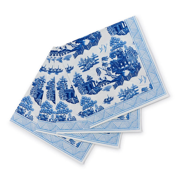 Blue Willow 3-Ply Paper Cocktail Napkin