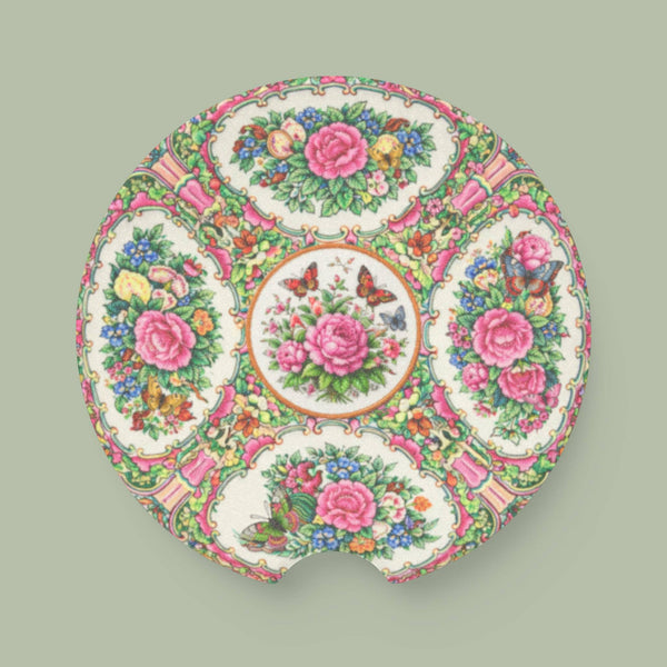 Rose Canton Inspired Car Coaster