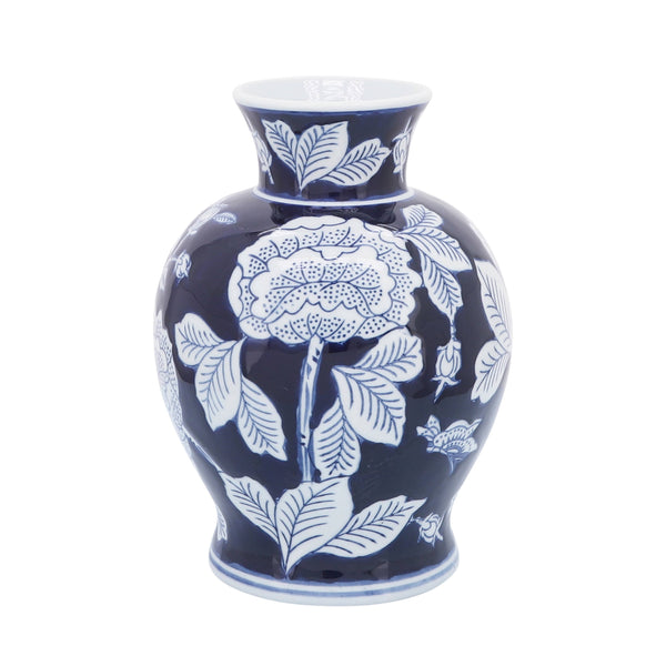 Handcrafted Blue and White Chinoiserie Vase