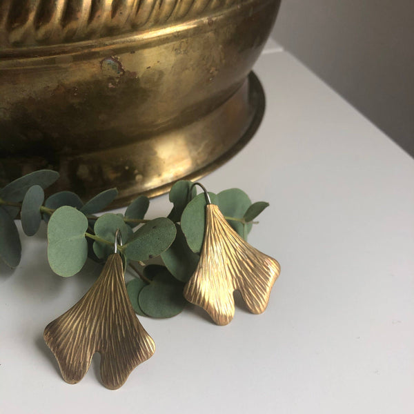 Gilded Flora: Ginkgo Earrings