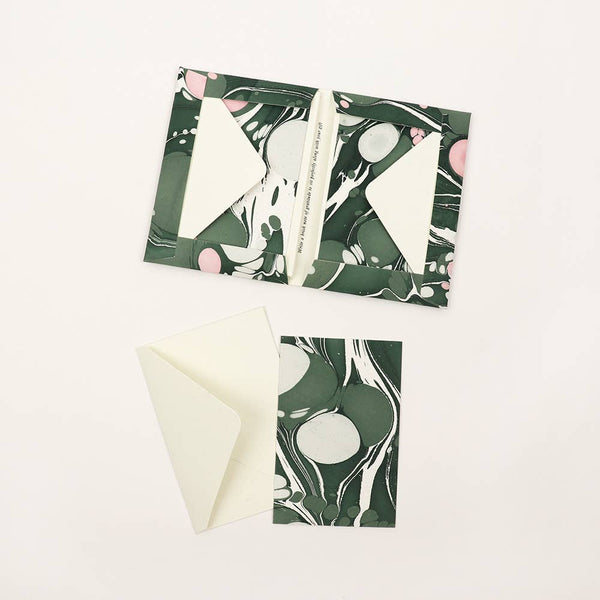 Marbled Greeting Card Set: Green Banyan