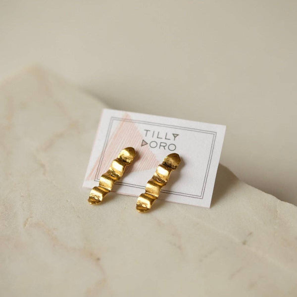 Organic Wave Stud Earrings