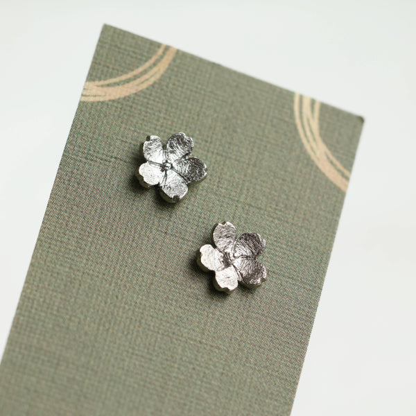 Forget Me Not Sterling Silver Stud Earrings : Linen Presentation Card