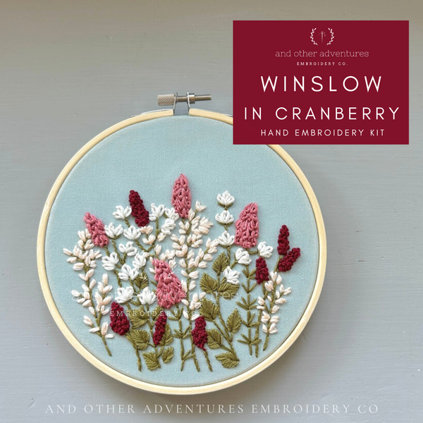 The Winslow in Cranberry | Hand Embroidery Kit