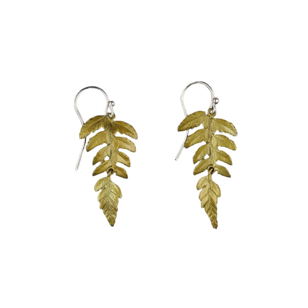 Fern Large Single Leaf Wire Earrings