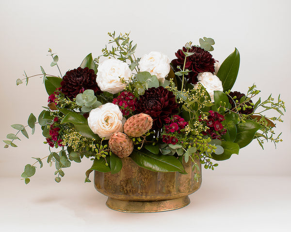 Fluted Bronze Planter