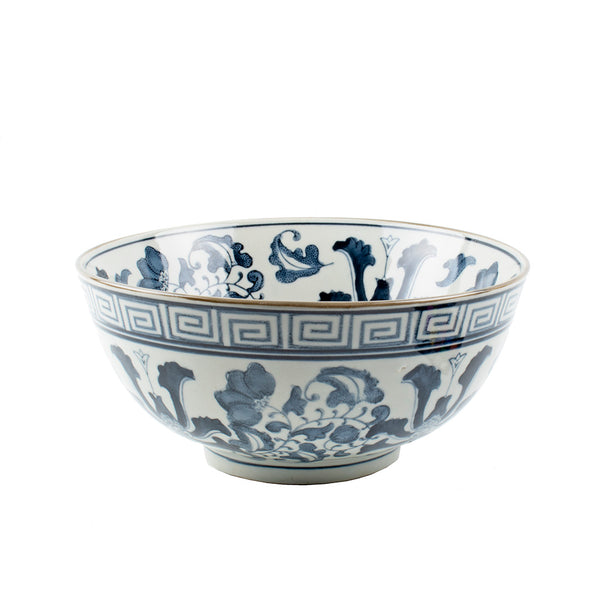 Blue & White Floral Porcelain Bowl
