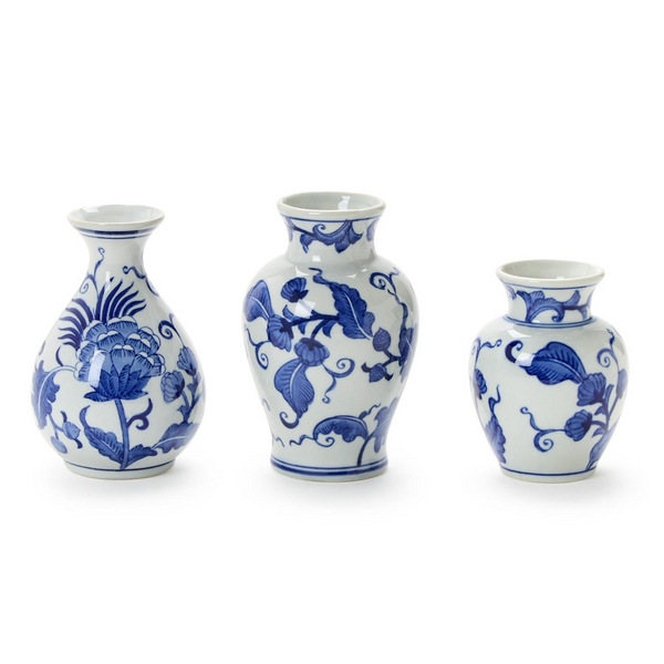 Blue & White Vases S/3