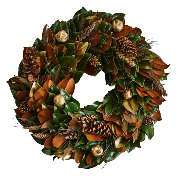 Golden Woodlands Fresh Magnolia Wreath