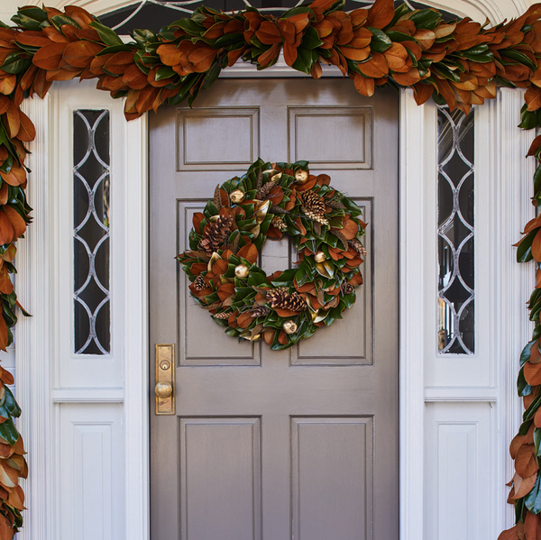 Golden Woodlands Fresh Magnolia Wreath
