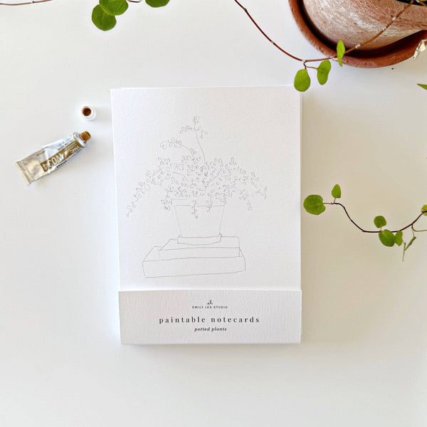 Paint Your Own Potted Plants Notecards