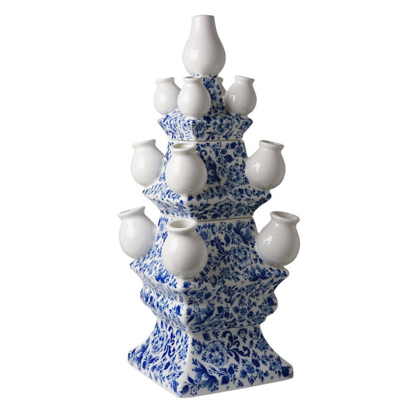 Blue & White Tulipiere Vase - XL 3-piece