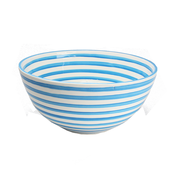 Turquoise Stripe Fruit Bowl