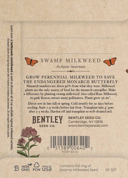 Swamp Milkweed for Butterflies Seed Packets