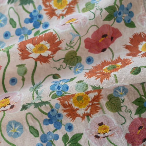 Botanical Poppies Tea Towel