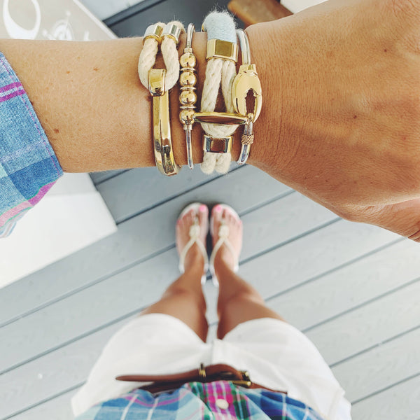 Cambridge Bracelet -Ivory & Light Blue