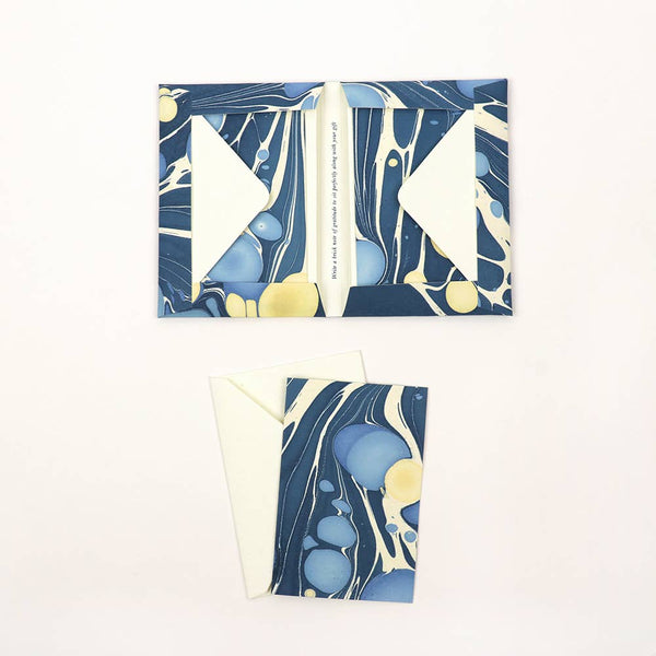 Marbled Greeting Card Set: Indigo Pebble