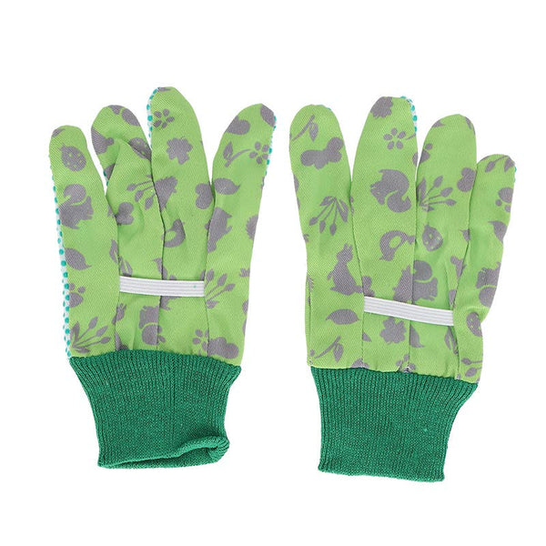 Children's Garden Gloves, Cotton, Green
