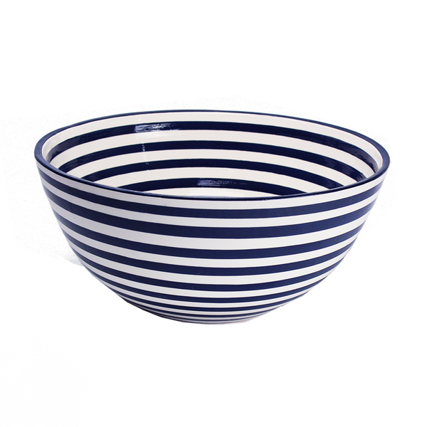 Cobalt Stripe Fruit Bowl