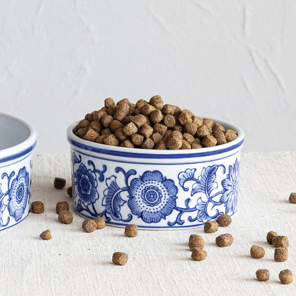 Blue and White Pet Bowl