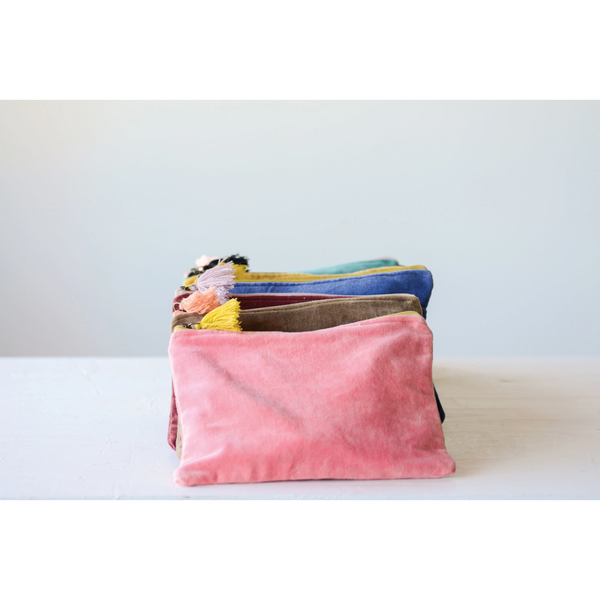 Cotton Velvet Tassel Pouch