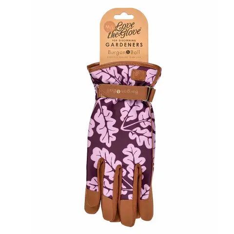 Gardening Gloves - Plum Oak Leaf