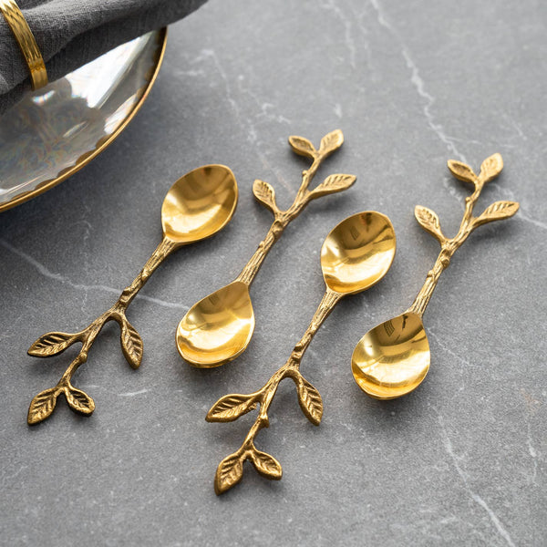 Golden Leaf Bud Hors d'Oeuvres Spoon