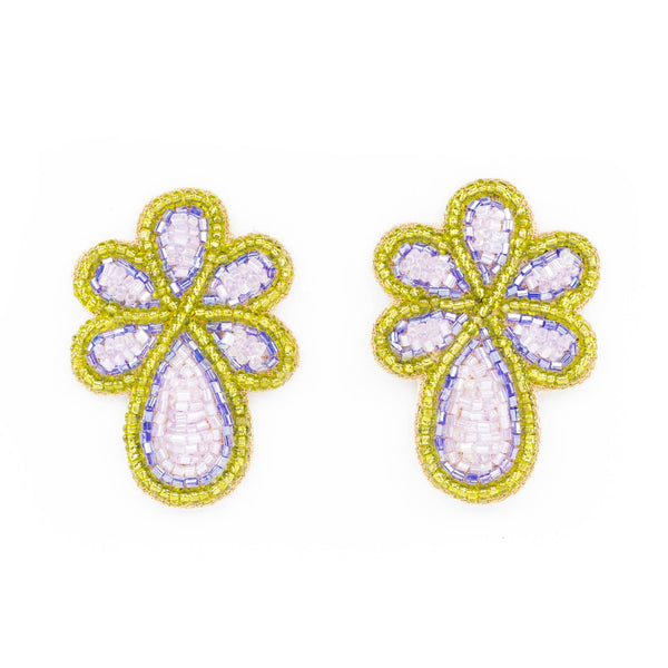 Mercer Earrings in Periwinkle/Green