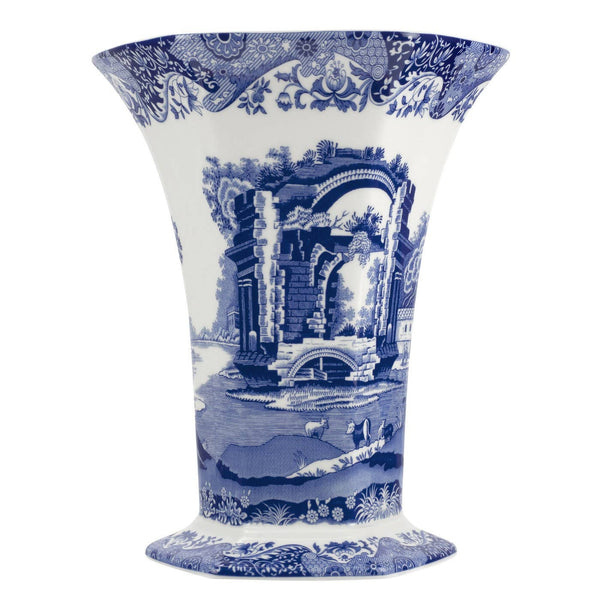 Blue Italian Inspired Hexagonal Vase