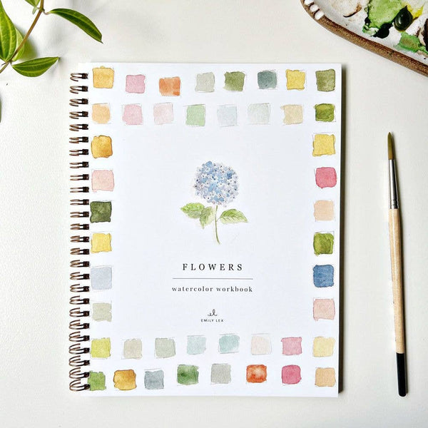 Watercolor Flowers Workbook