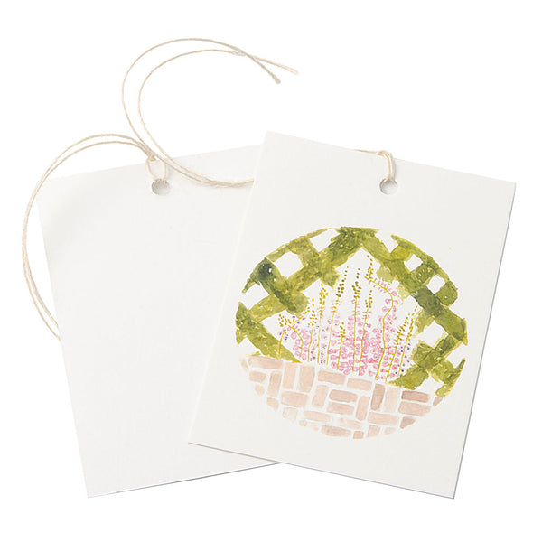 Courtyard Garden in Watercolor Gift Tags