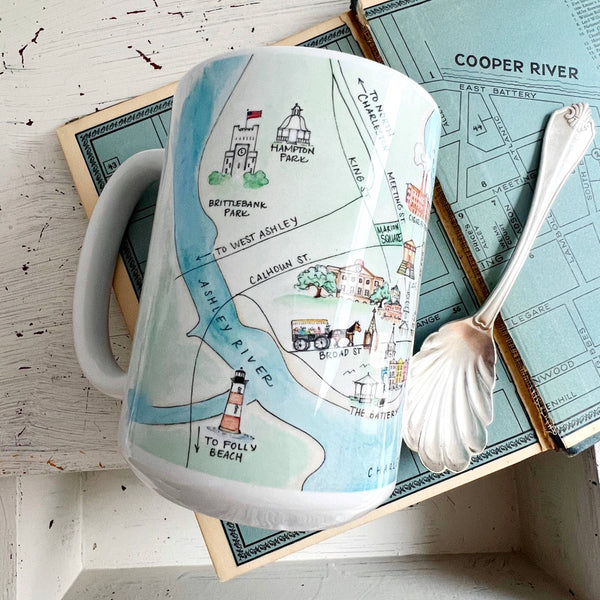 Charleston, South Carolina Map Mugs